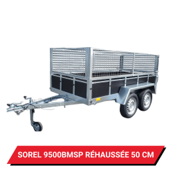 Bâche haute pour remorque Sorel 9500BMSP réhaussée de 50 cm - 259 x 131 x 62 cm