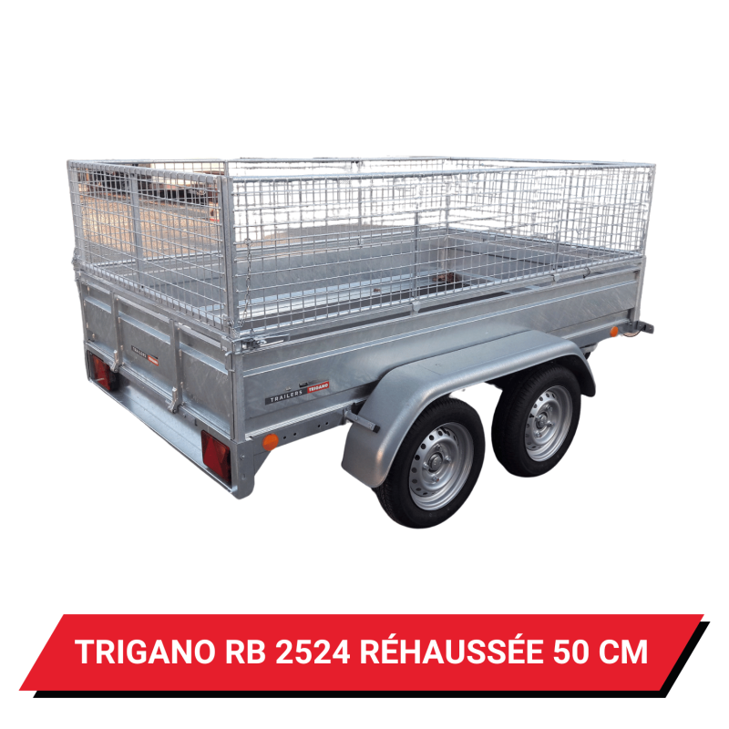 Bâche haute pour remorque Trigano RB 2524 réhaussée de 50 cm