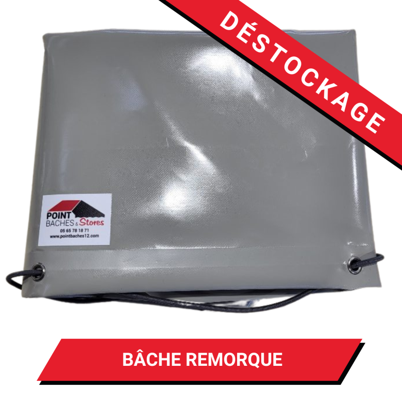 Bâche pour remorque - 256 x 140 x 20 cm - Coloris Gris