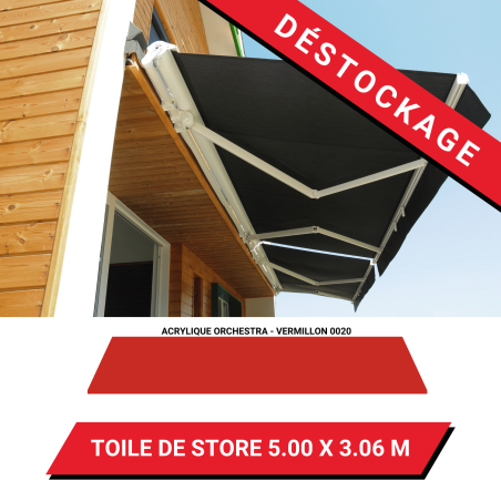 Toile de store - 4.86 x 3.00 m - Acrylique Dickson Orchestra - Vermillon 0020