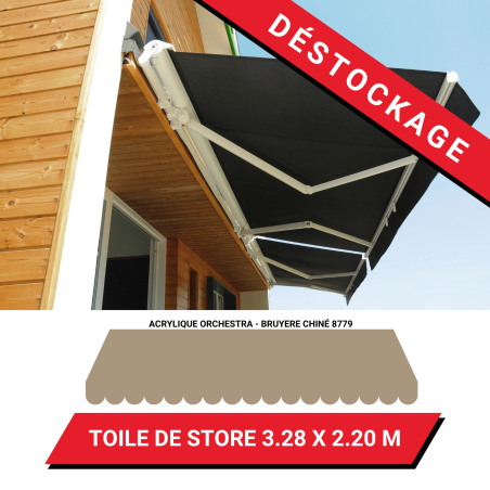 Toile de store - 3.28 x 2.20 m - Acrylique Dickson Orchestra - Bruyère chiné 8779