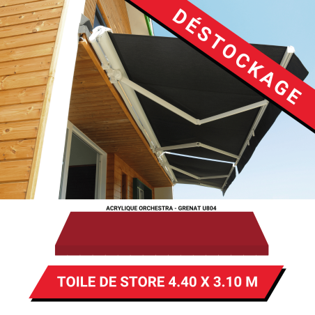 Toile de store - 4.40 x 3.10 m - Acrylique Dickson Orchestra - Grenat U804