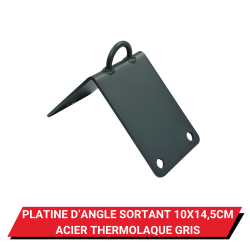 Platine d'angle sortant 10 x 14.5 cm Acier thermolaqué