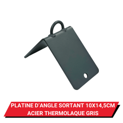Platine d'angle sortant 10 x 14.5 cm Acier thermolaqué
