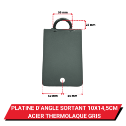Platine d'angle sortant 10 x 14.5 cm Acier thermolaqué
