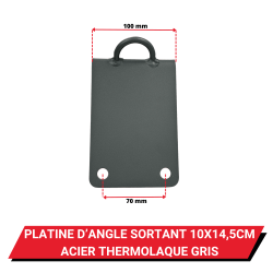 Platine d'angle sortant 10 x 14.5 cm Acier thermolaqué