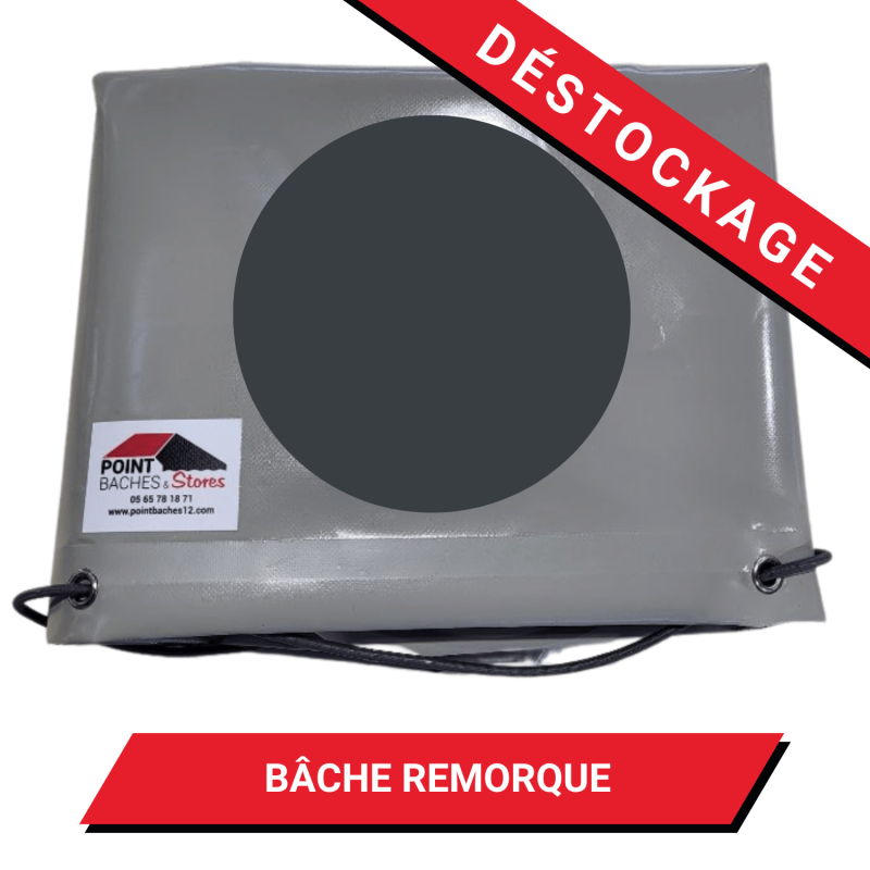 Bâche pour remorque - 200 x 130 x 12 cm - Coloris Gris anthracite
