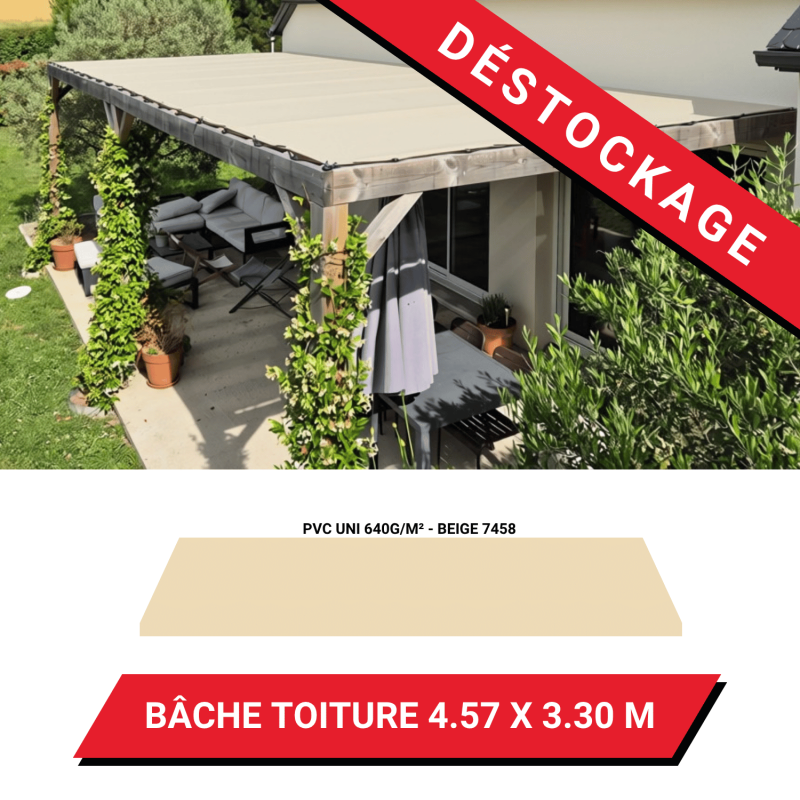 Bâche de toiture Mobil Home - 4.57 x 3.30 m - Coloris Beige