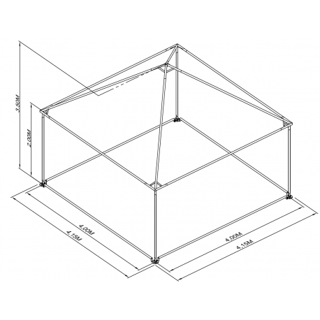 Pyramide 4x4 ou 16 m² BLANC