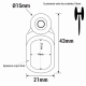 Roulette rail 15mm anneau nylon détail technique