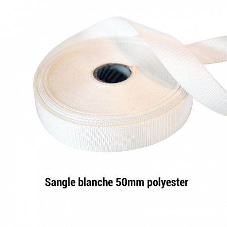 sangle blanche au metre linéaire 50 mm polyester