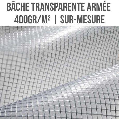 Bache armée transparente 110 grs/m² rouleau 30 metres serre chantier