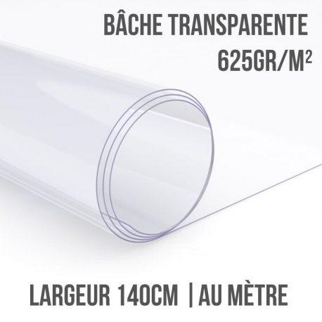 Bâche PVC transparente 625gr/m² au mètre linéaire largeur 140cm