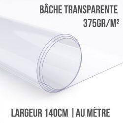 Bâche PVC transparente 375gr/m² au mètre linéaire 