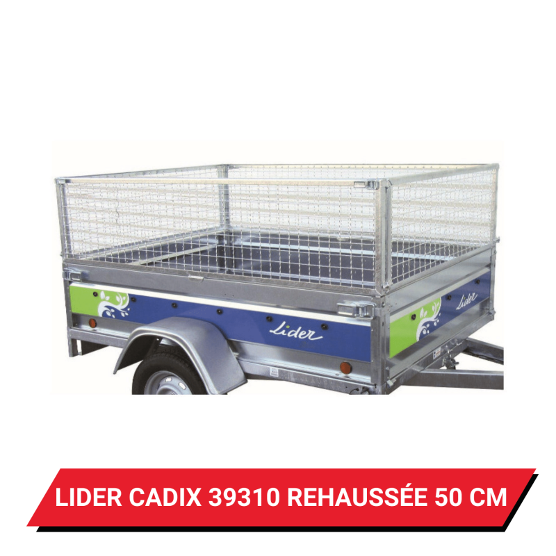 Bâche pour remorque Lider Cadix 39310 réhaussée de 50cm