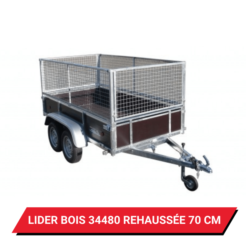 Bâche pour remorque Lider Bois 34480 réhaussée de 70cm