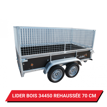 Bâche pour remorque Lider Bois 34450 réhaussée de 70cm