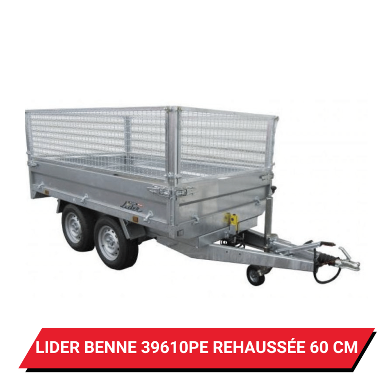 Bâche pour remorque Lider Benne 39610pe réhaussée de 60cm