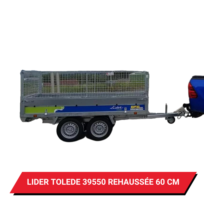 Bâche pour remorque Lider Tolède 39550 réhaussée de 60cm