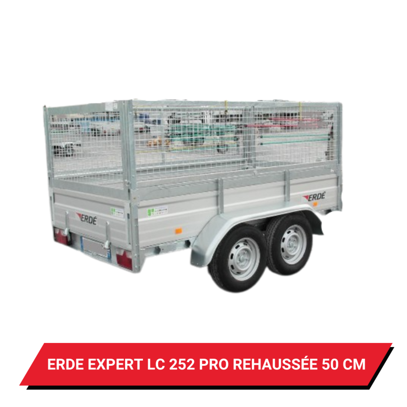 Bâche pour remorque Erdé Expert LC 252 Pro réhaussée de 50cm