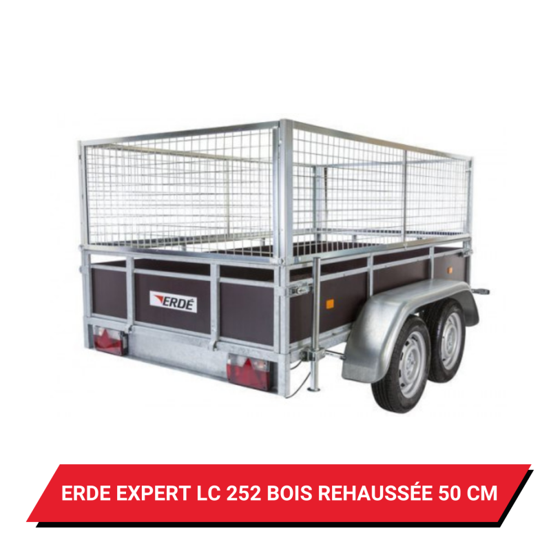 Bâche pour remorque Erdé Expert LC 252 Bois réhaussée de 50cm