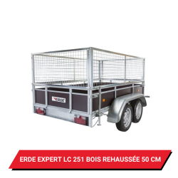 Bâche pour remorque Erdé Expert LC 251 Bois réhaussée de 50cm