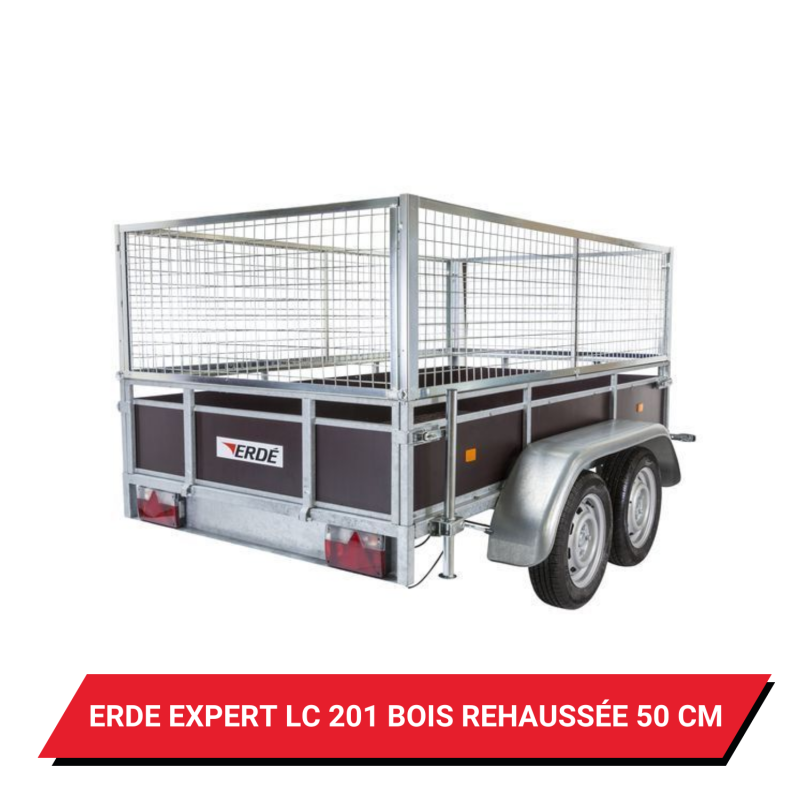 Bâche pour remorque Erdé Expert LC 201 Bois réhaussée de 50cm