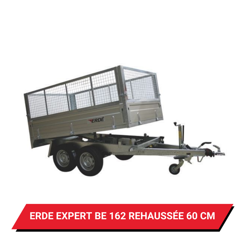 Bâche pour remorque Erdé Expert BE 162 réhaussée de 60cm