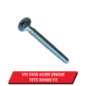 Vis bois 5x50 Acier zingué tête ronde PZ