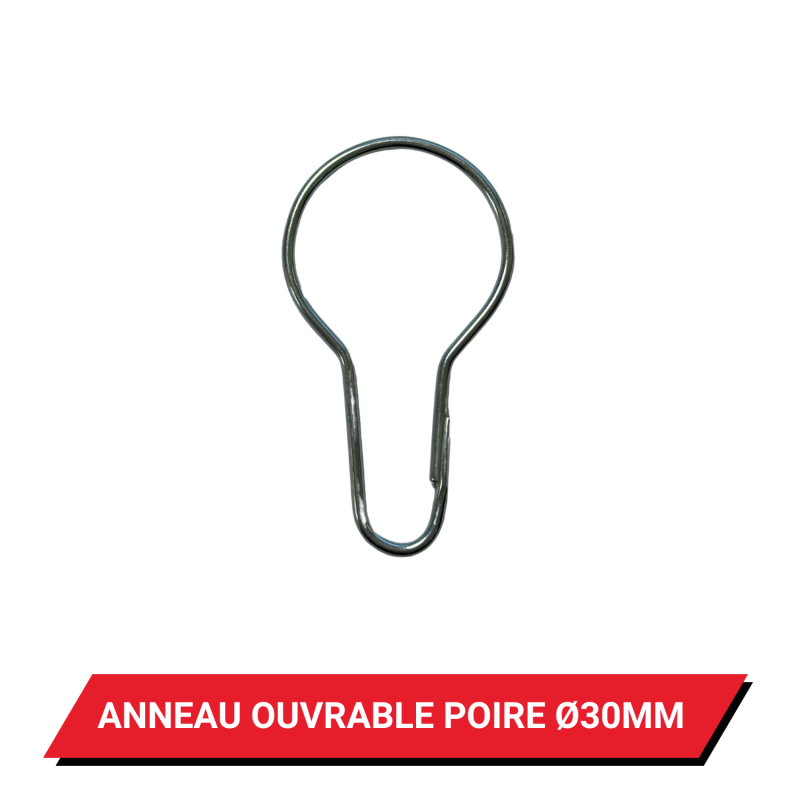 Anneau ouvrable poire Ø 30 mm Laiton nickelé