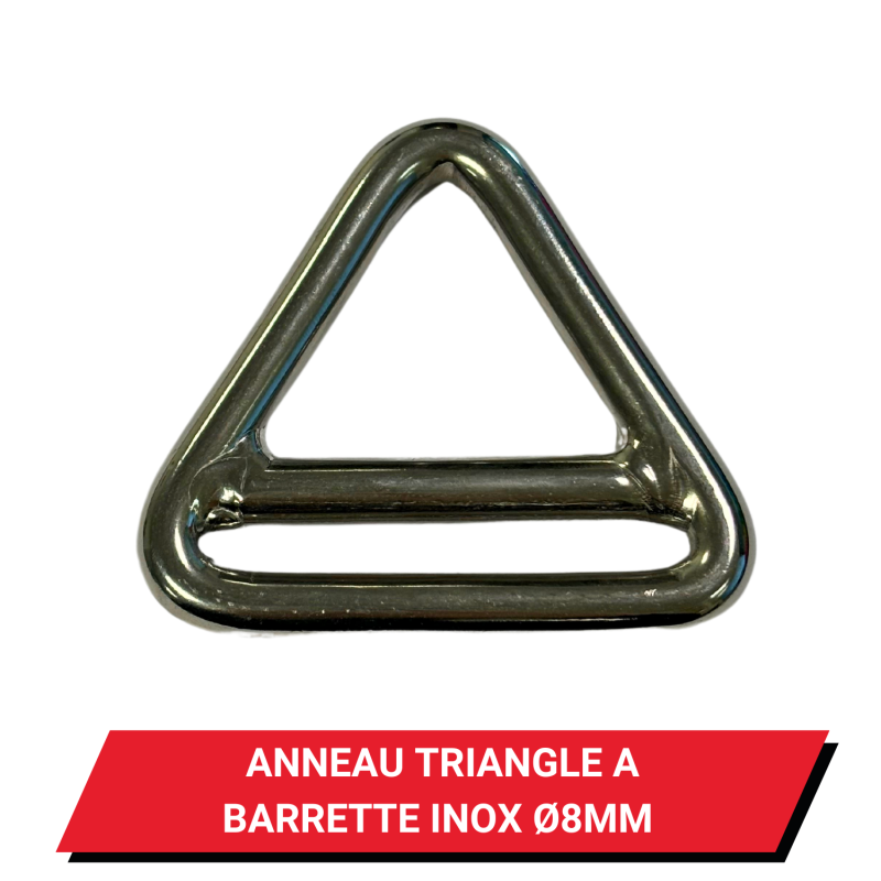 Anneau triangle à barrette Ø 8 mm Inox