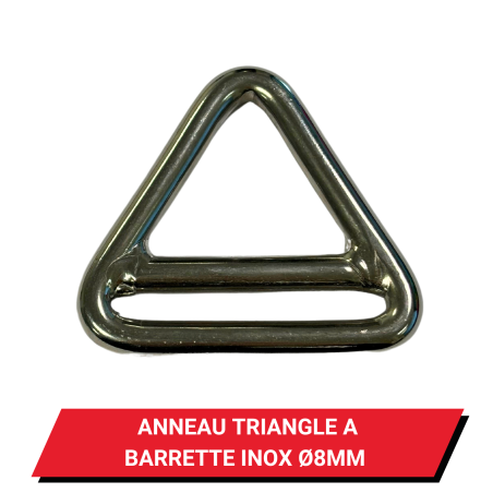 Anneau triangle à barrette Ø 8 mm Inox