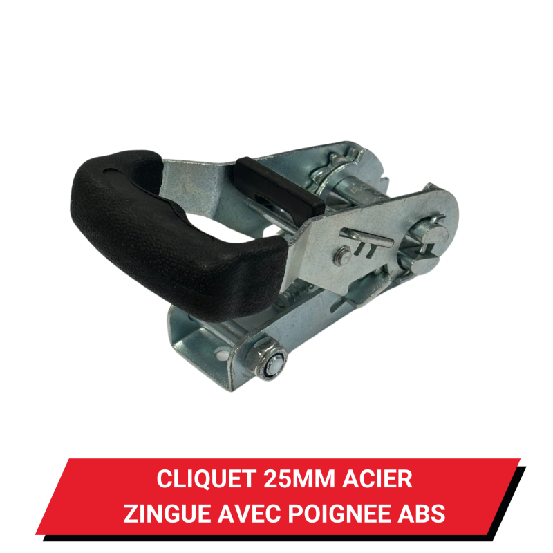 Cliquet 25 mm Acier Zingué 800kg avec poignée ABS