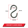 Crochet S Acier Zingué 4 x 48 mm - Schéma