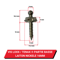 Vis Loxx / Tenax ® - Partie basse Laiton nickelé pour tôle et bois