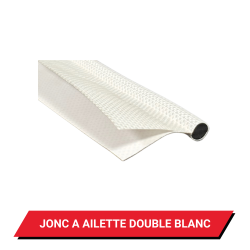 Jonc à ailette double blanc au mètre - Diamètre au choix