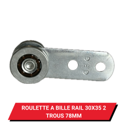 Roulette / Chariot pour rail 30x35 - Longueur 78 mm - Galets à billes
