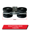Roulette / Chariot pour rail 50x40 - Longueur 98 mm - 4 Galets plastiques - Dimensions