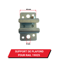 Support enveloppant complet pour rail 19x25 - Dimensions