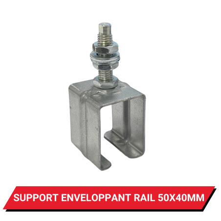 Support enveloppant pour rail 50x40