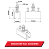Manchon de raccordement pour rail 50x40 - Dimensions