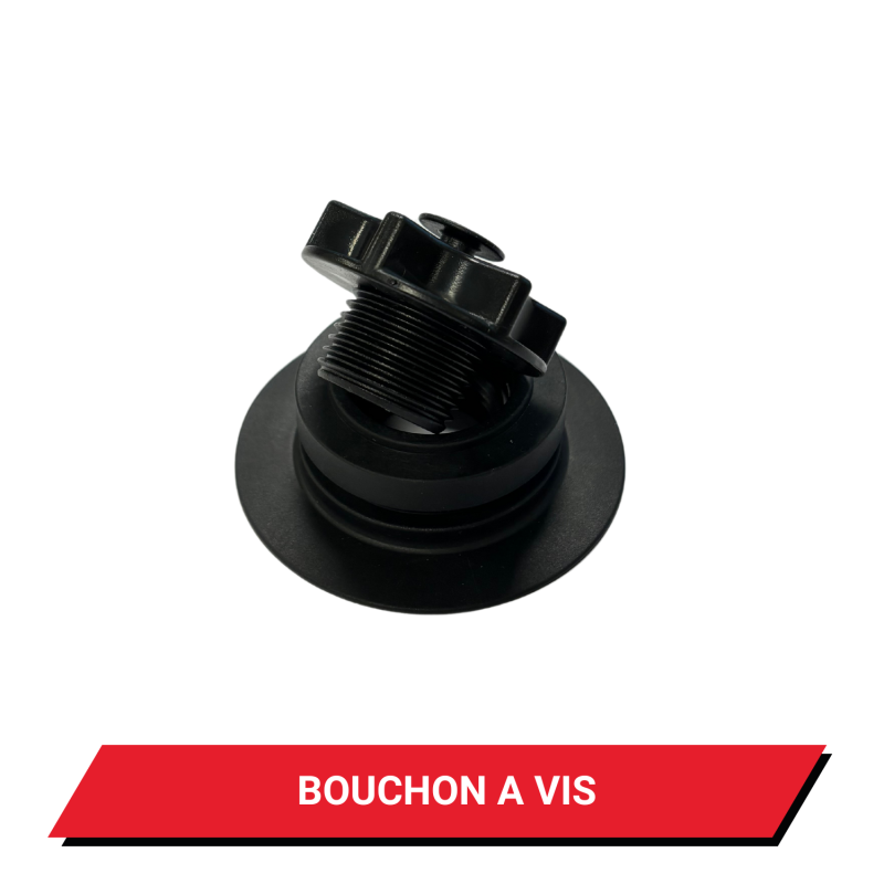 Valve piscine noire - Bouchon à vis + Partie basse
