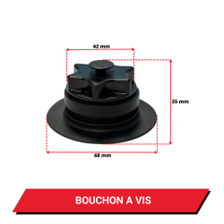 Valve piscine noire - Bouchon à vis + Partie basse