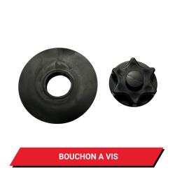 Valve piscine noire - Bouchon à vis + Partie basse