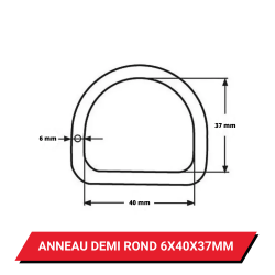 Anneau demi rond soudé 6x40 mm Inox