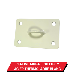 Platine murale 10 x 15 cm Acier thermolaqué blanc