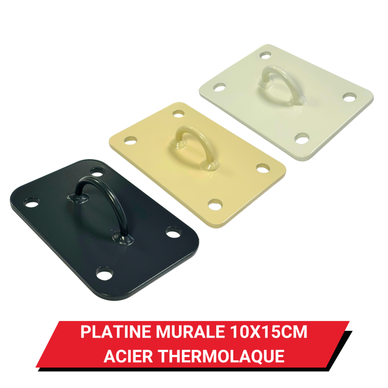 Platine murale 10 x 15 cm Acier thermolaqué