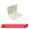 Platine d'angle entrant 10 x 8 cm Acier thermolaqué blanc